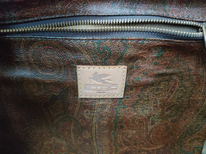ETRO Paisley Print PVC Boston Bag Brown