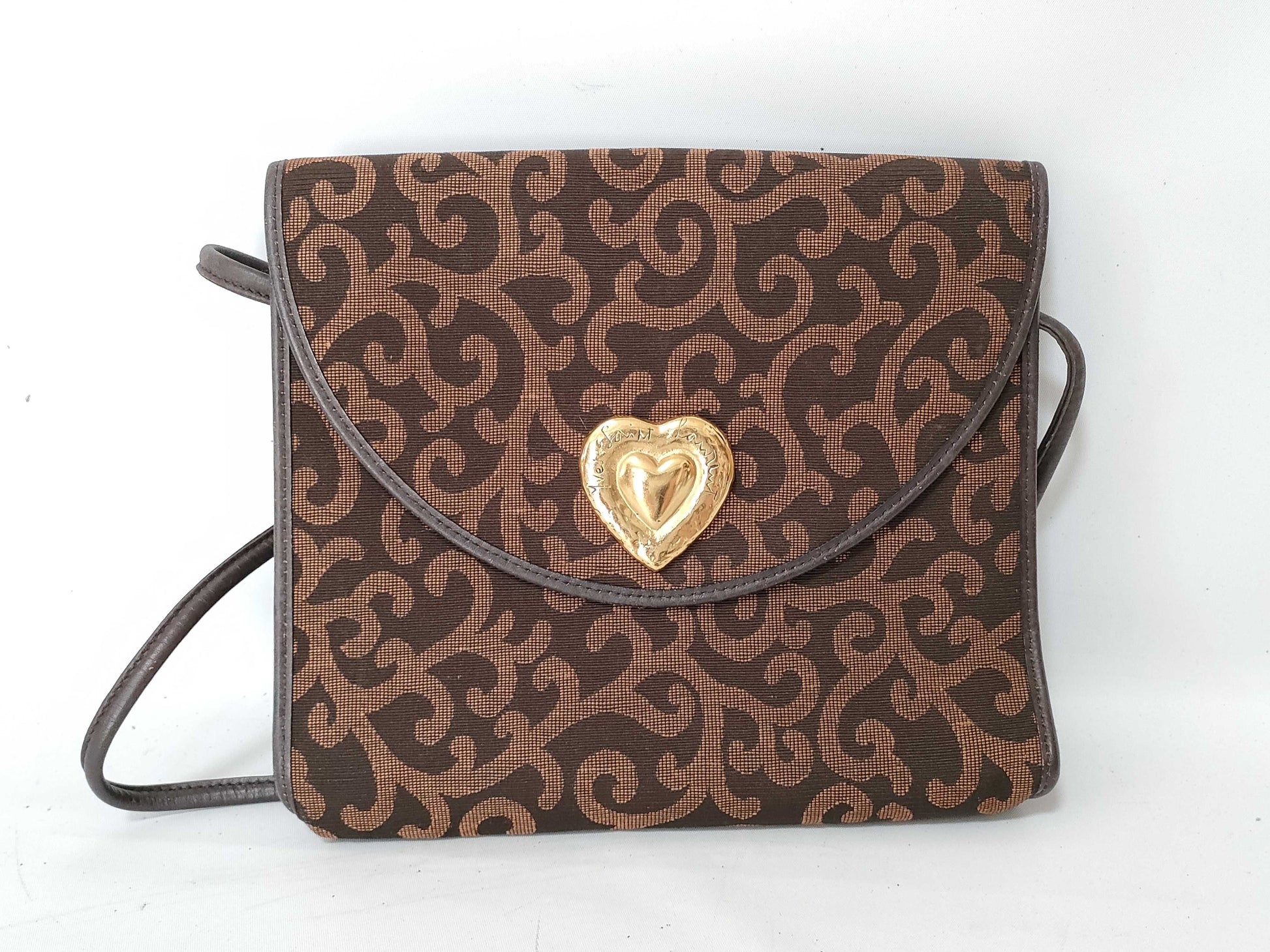 Yves Saint Laurent Canvas Shoulder Bag Brown