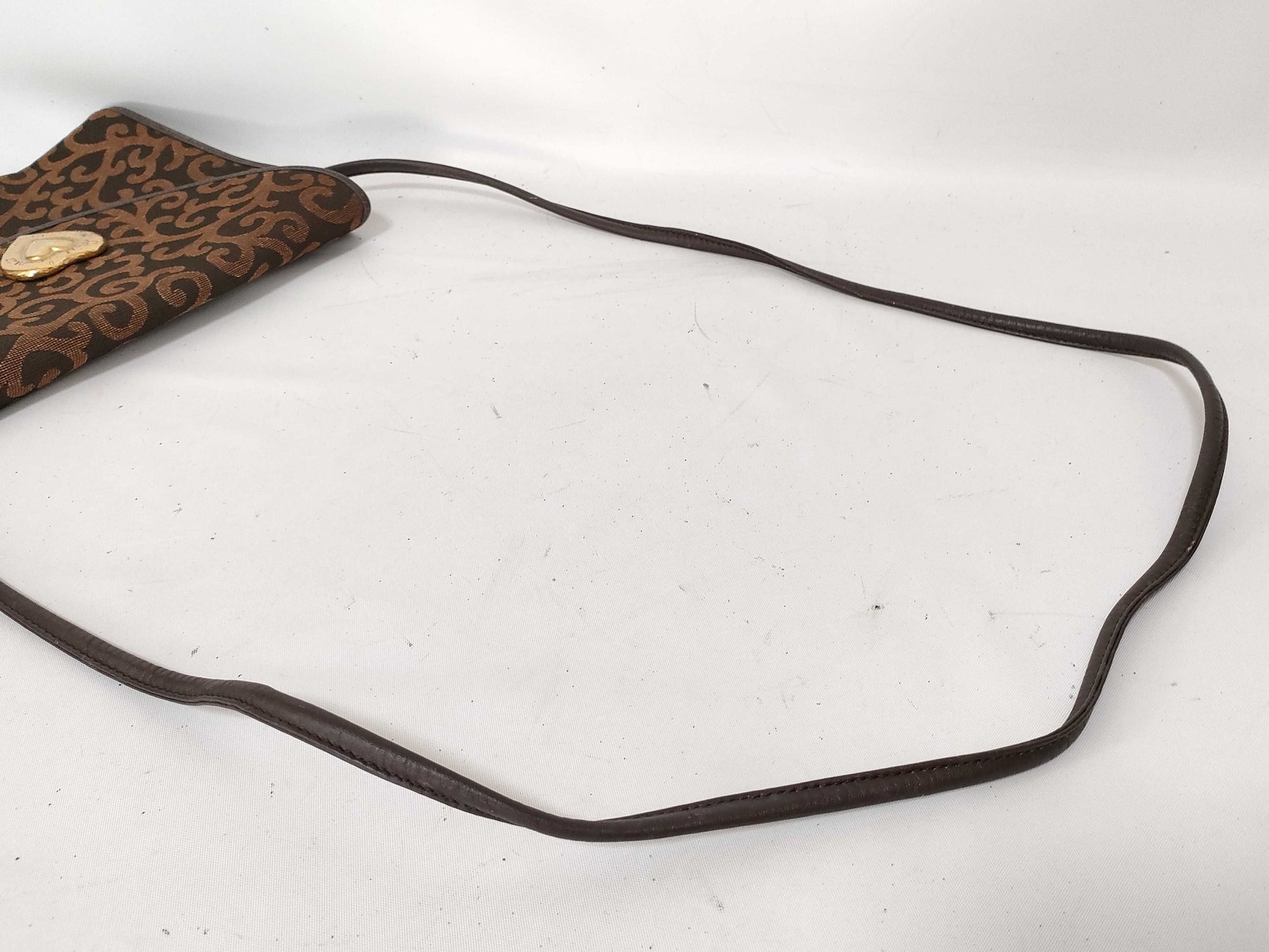 Yves Saint Laurent Canvas Shoulder Bag Brown