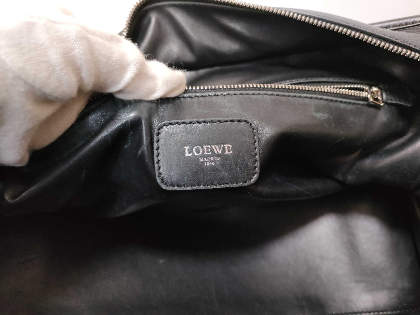 LOEWE Anagram Leather Handbag Black