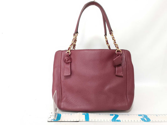 Tory Burch Leather Tote Bag, Wine Red