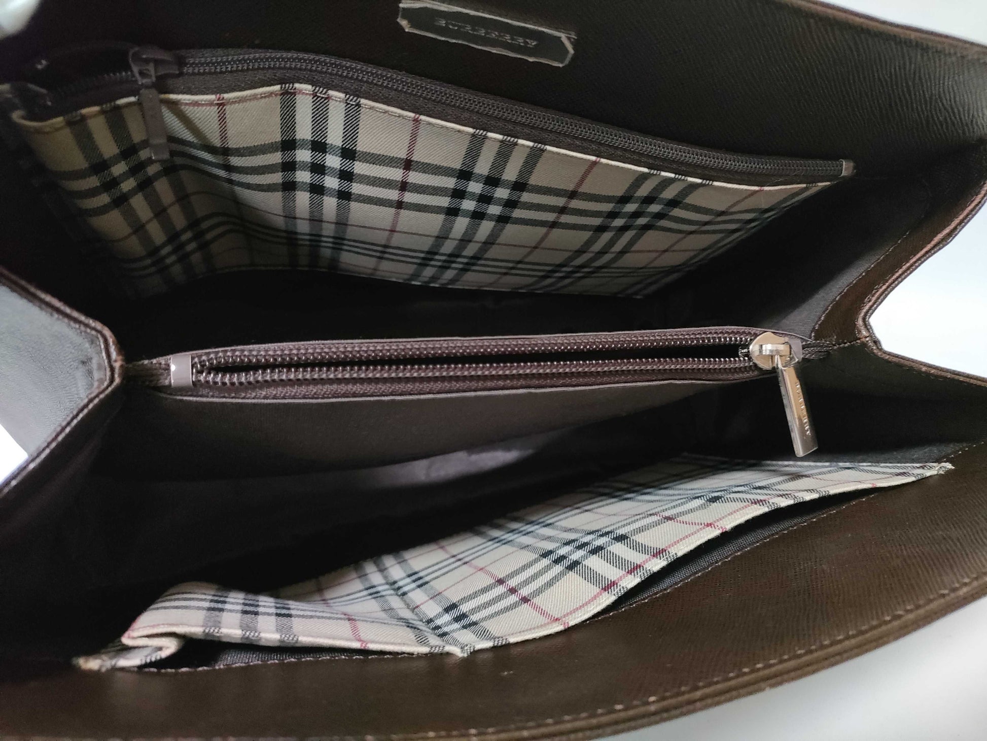 BURBERRY Leather Handbag Brown Handbag