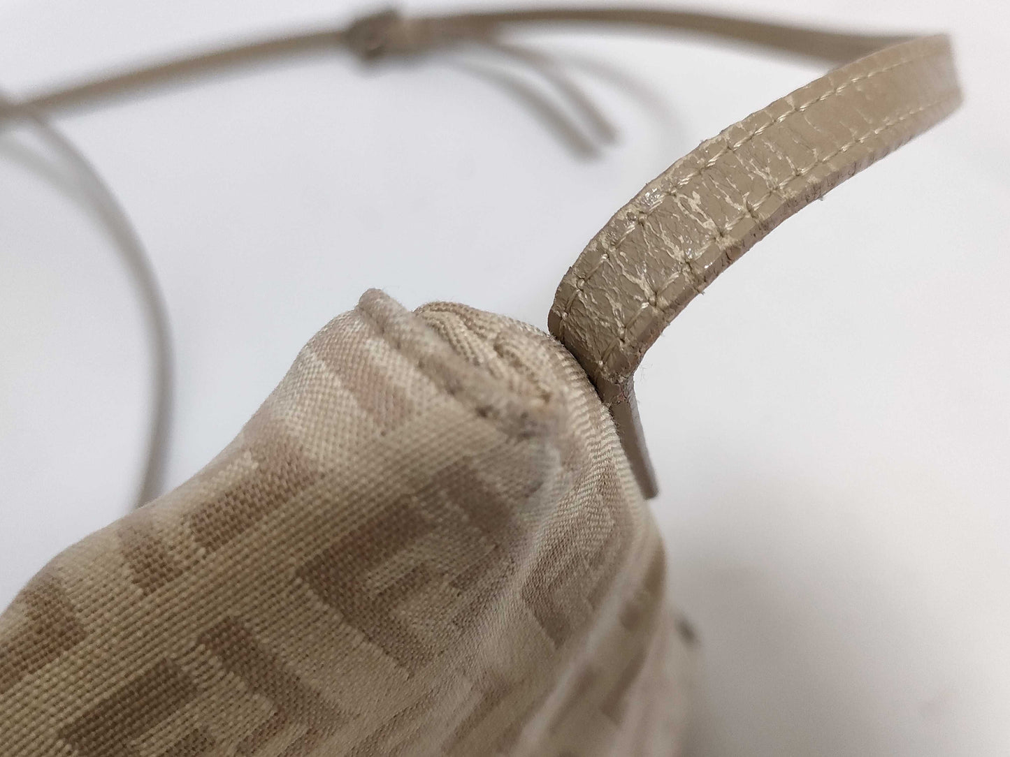 FENDI Zucchino Canvas Shoulder Bag with Zucca Pattern, 2305/8BT075/KU7/048, Beige