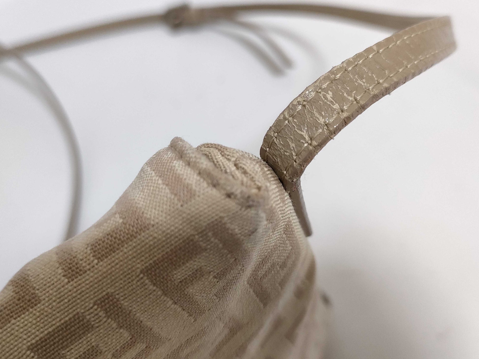 FENDI Zucchino Canvas Shoulder Bag with Zucca Pattern, 2305/8BT075/KU7/048, Beige