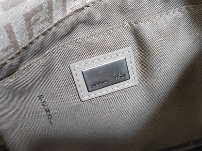 FENDI Zucchino Canvas Shoulder Bag with Zucca Pattern, 2305/8BT075/KU7/048, Beige