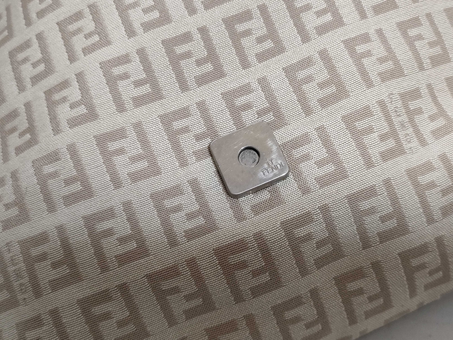 FENDI Zucchino Canvas Shoulder Bag with Zucca Pattern, 2305/8BT075/KU7/048, Beige