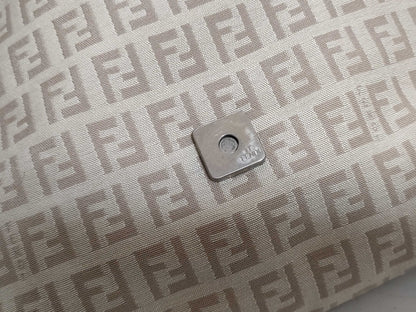 FENDI Zucchino Canvas Shoulder Bag with Zucca Pattern, 2305/8BT075/KU7/048, Beige