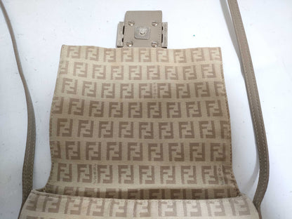 FENDI Zucchino Canvas Shoulder Bag with Zucca Pattern, 2305/8BT075/KU7/048, Beige