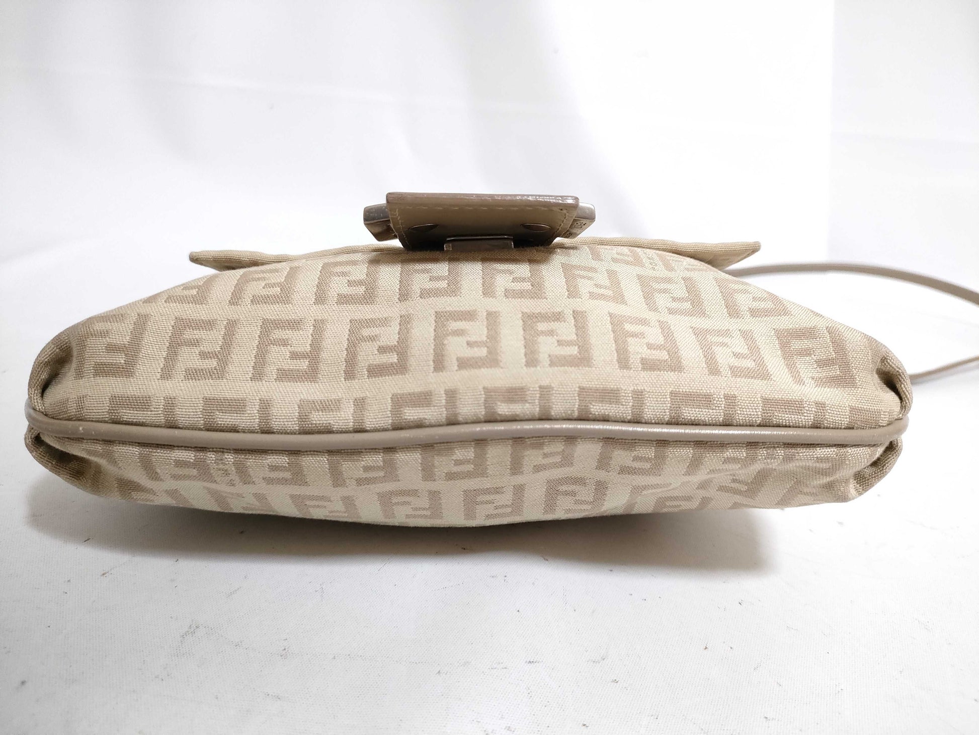 FENDI Zucchino Canvas Shoulder Bag with Zucca Pattern, 2305/8BT075/KU7/048, Beige