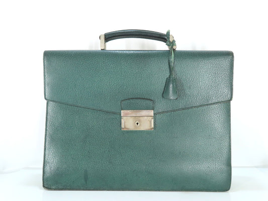 PRADA Prada Leather Business Bag Green Business Bag