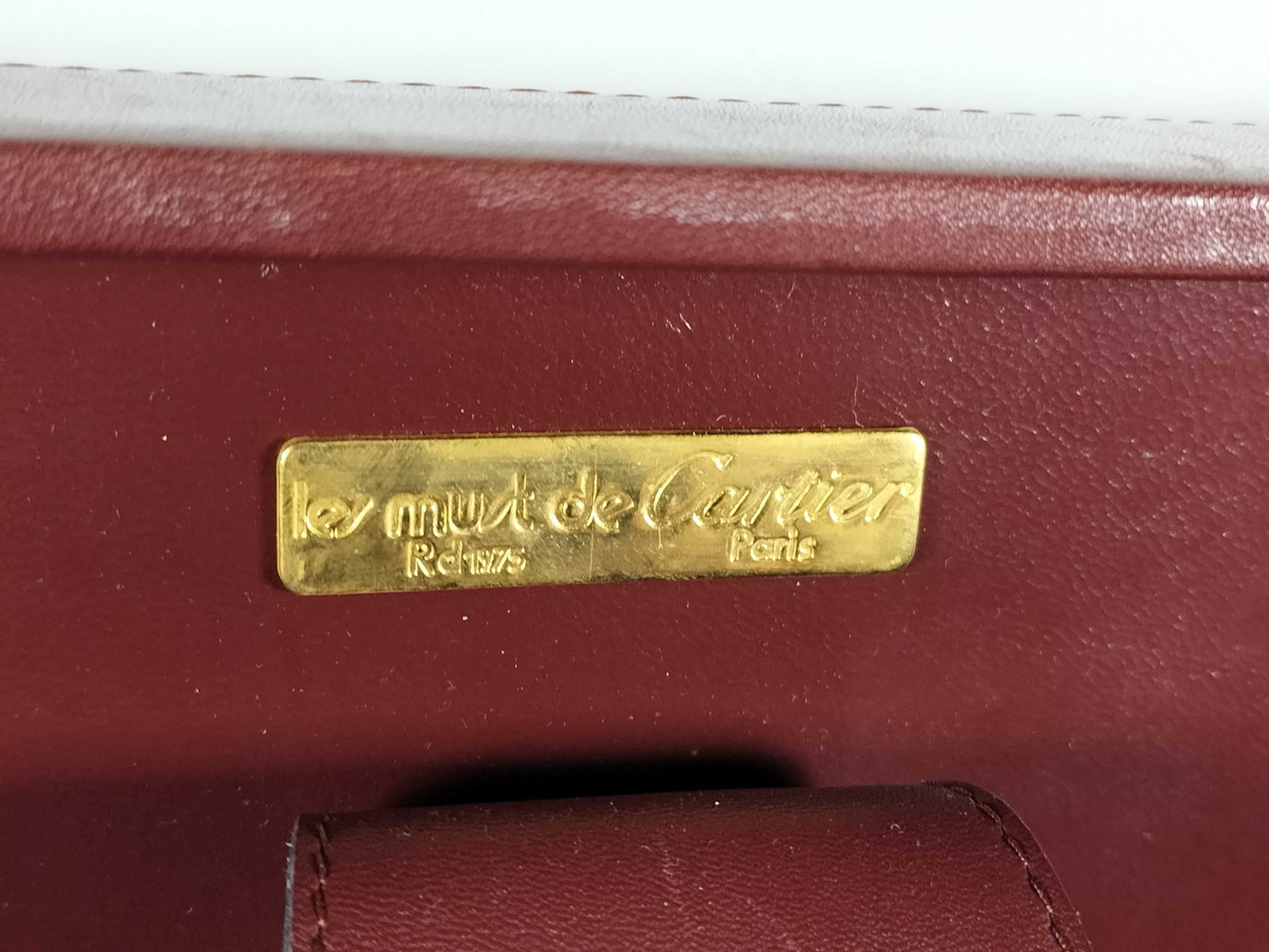Cartier Must Line Leather Trunk Case Bordeaux Business Bag