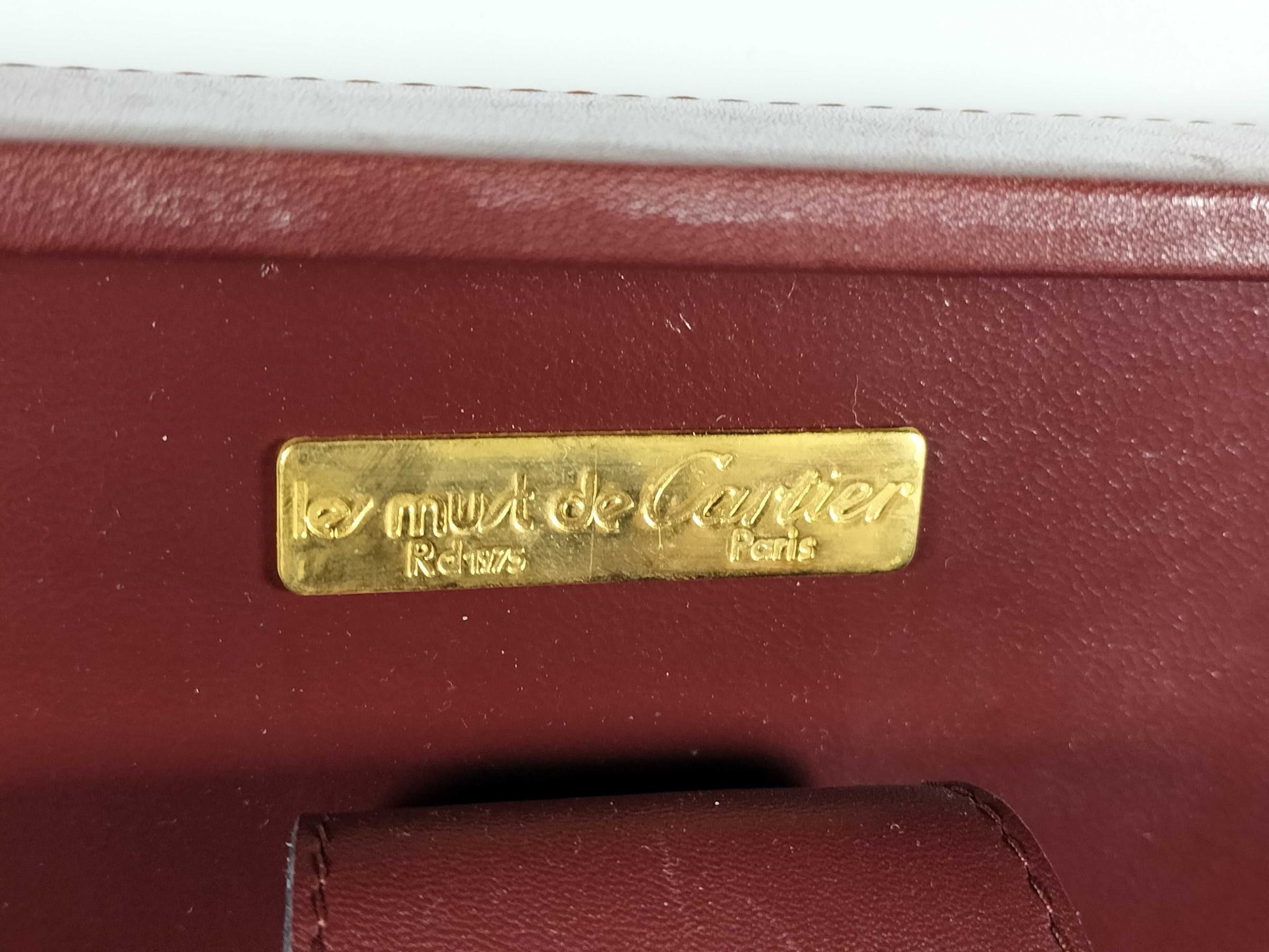 Cartier Must Line Leather Trunk Case Bordeaux Business Bag