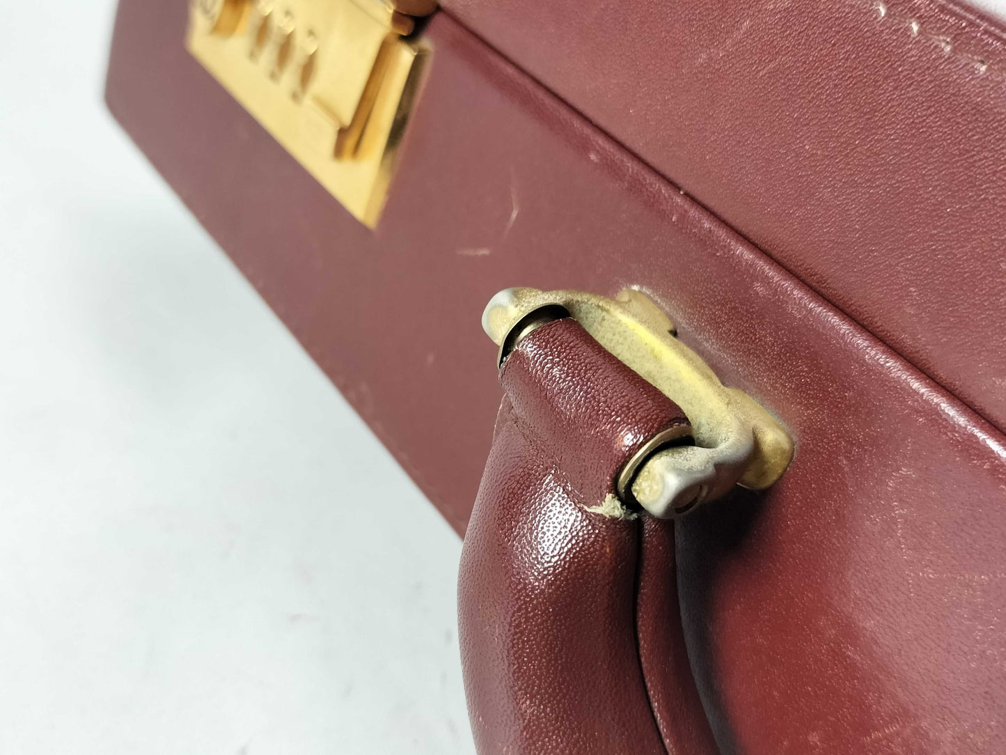 Cartier Must Line Leather Trunk Case Bordeaux Business Bag