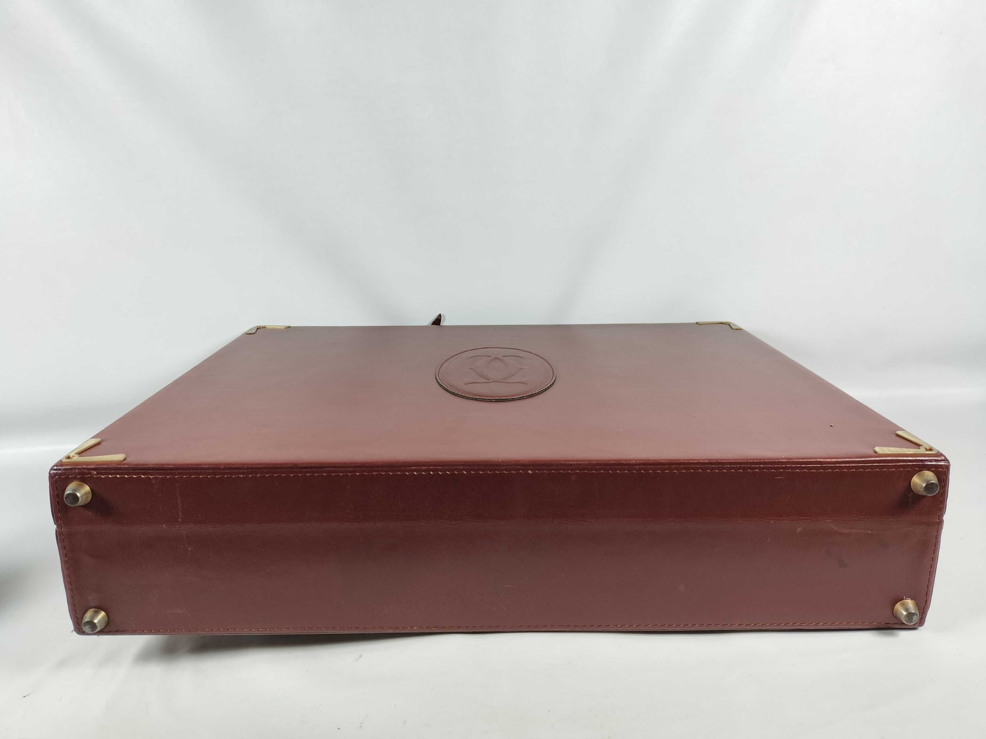 Cartier Must Line Leather Trunk Case Bordeaux Business Bag
