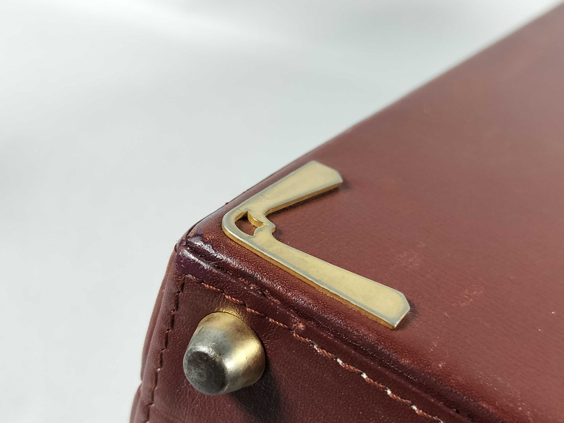 Cartier Must Line Leather Trunk Case Bordeaux Business Bag