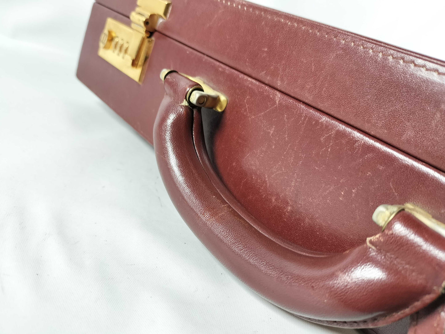 Cartier Must Line Leather Trunk Case Bordeaux Business Bag