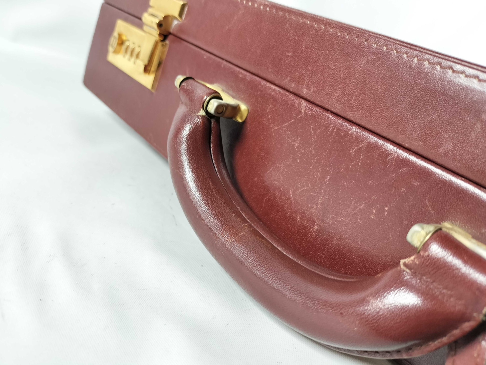 Cartier Must Line Leather Trunk Case Bordeaux Business Bag