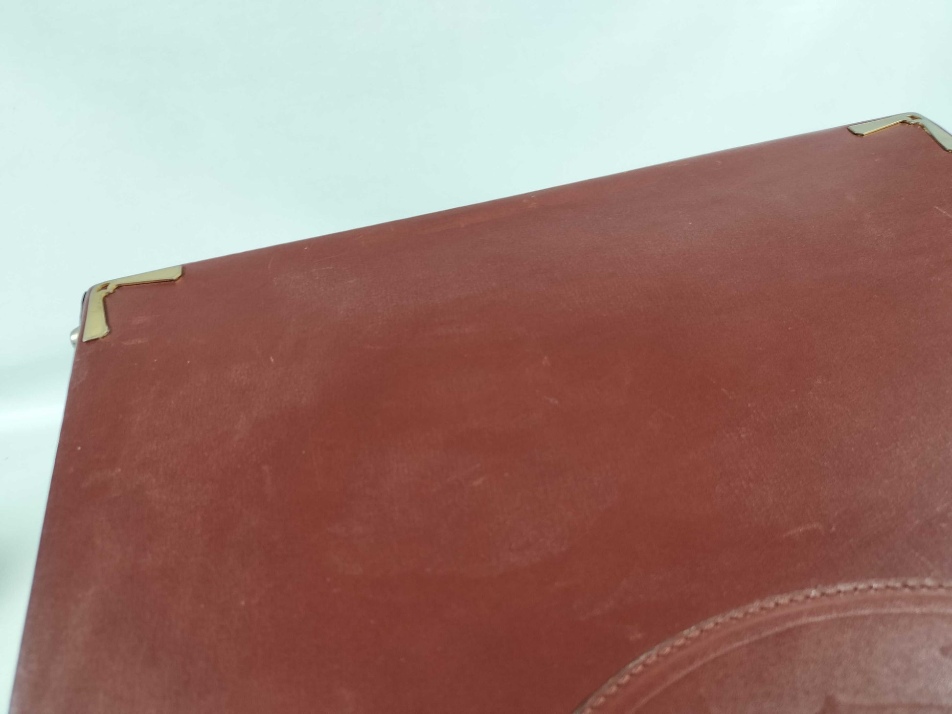 Cartier Must Line Leather Trunk Case Bordeaux Business Bag