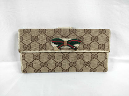 GUCCI GG Canvas Gucci Sherry Line GG Canvas Long Wallet 167464・0416 Beige Wallet