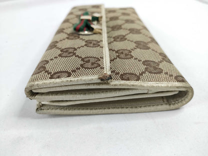 GUCCI GG Canvas Gucci Sherry Line GG Canvas Long Wallet 167464・0416 Beige Wallet