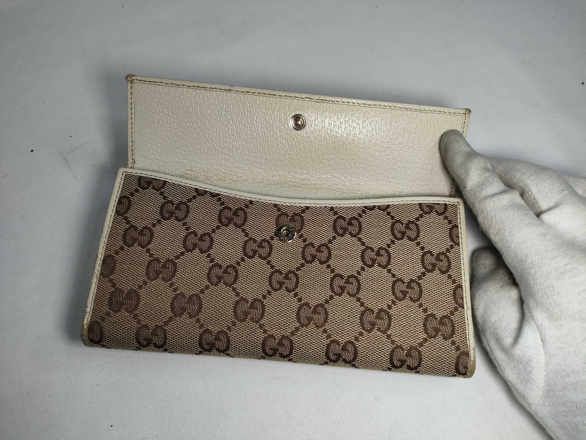 GUCCI GG Canvas Gucci Sherry Line GG Canvas Long Wallet 167464・0416 Beige Wallet