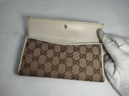 GUCCI GG Canvas Gucci Sherry Line GG Canvas Long Wallet 167464・0416 Beige Wallet