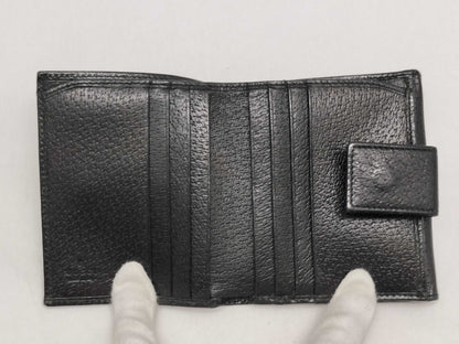 GUCCI Leather Bifold Wallet 035・0416・2067 Black Wallet