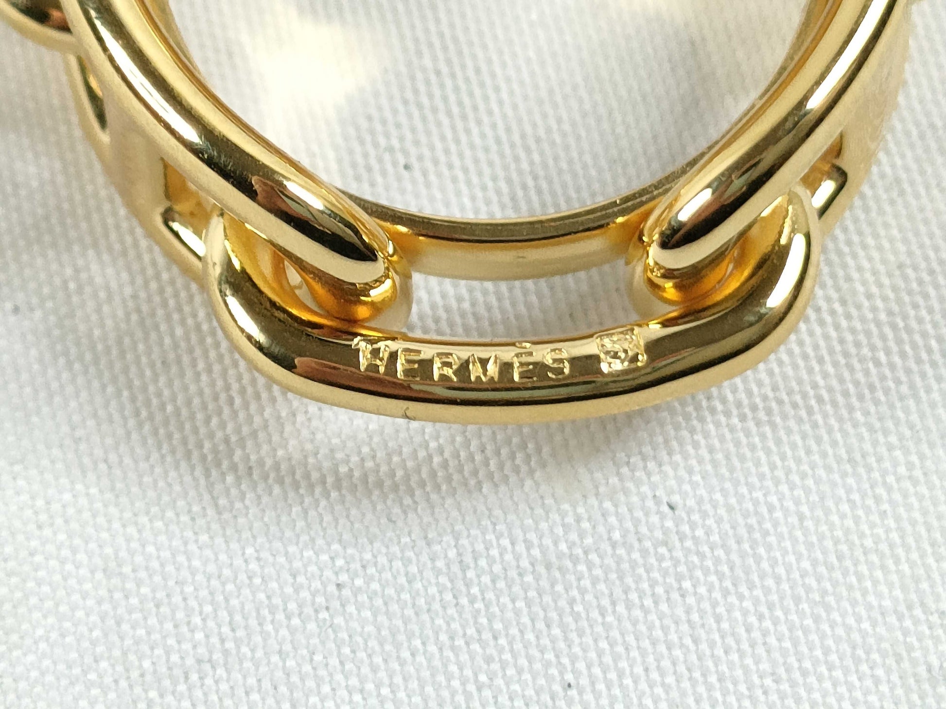 HERMES Chaine d'Ancre Scarf Ring GP Gold Other Accessories