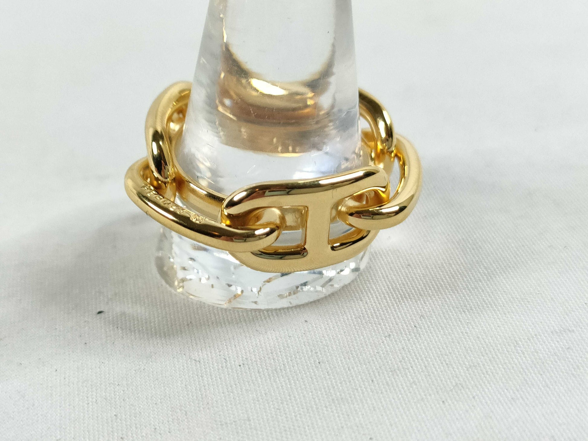 HERMES Chaine d'Ancre Scarf Ring GP Gold Other Accessories