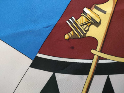 HERMES Carre 90 SEXTANTS Sextant Silk Scarf Red Other Accessories