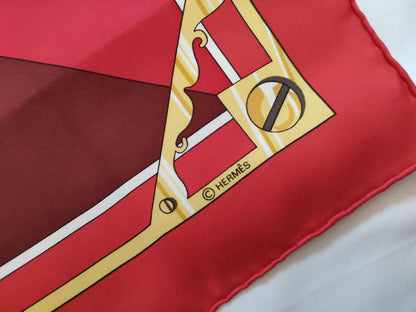HERMES Carre 90 SEXTANTS Sextant Silk Scarf Red Other Accessories