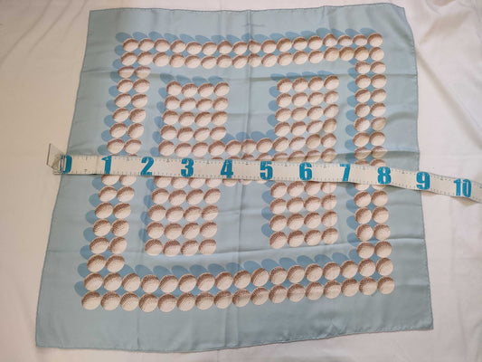 HERMES Carré 90 Golf Ball Silk Scarf Light Blue x White Other Accessories