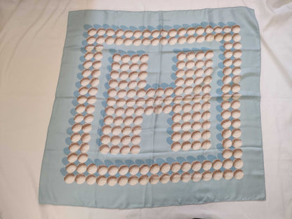 HERMES Carré 90 Golf Ball Silk Scarf Light Blue x White Other Accessories