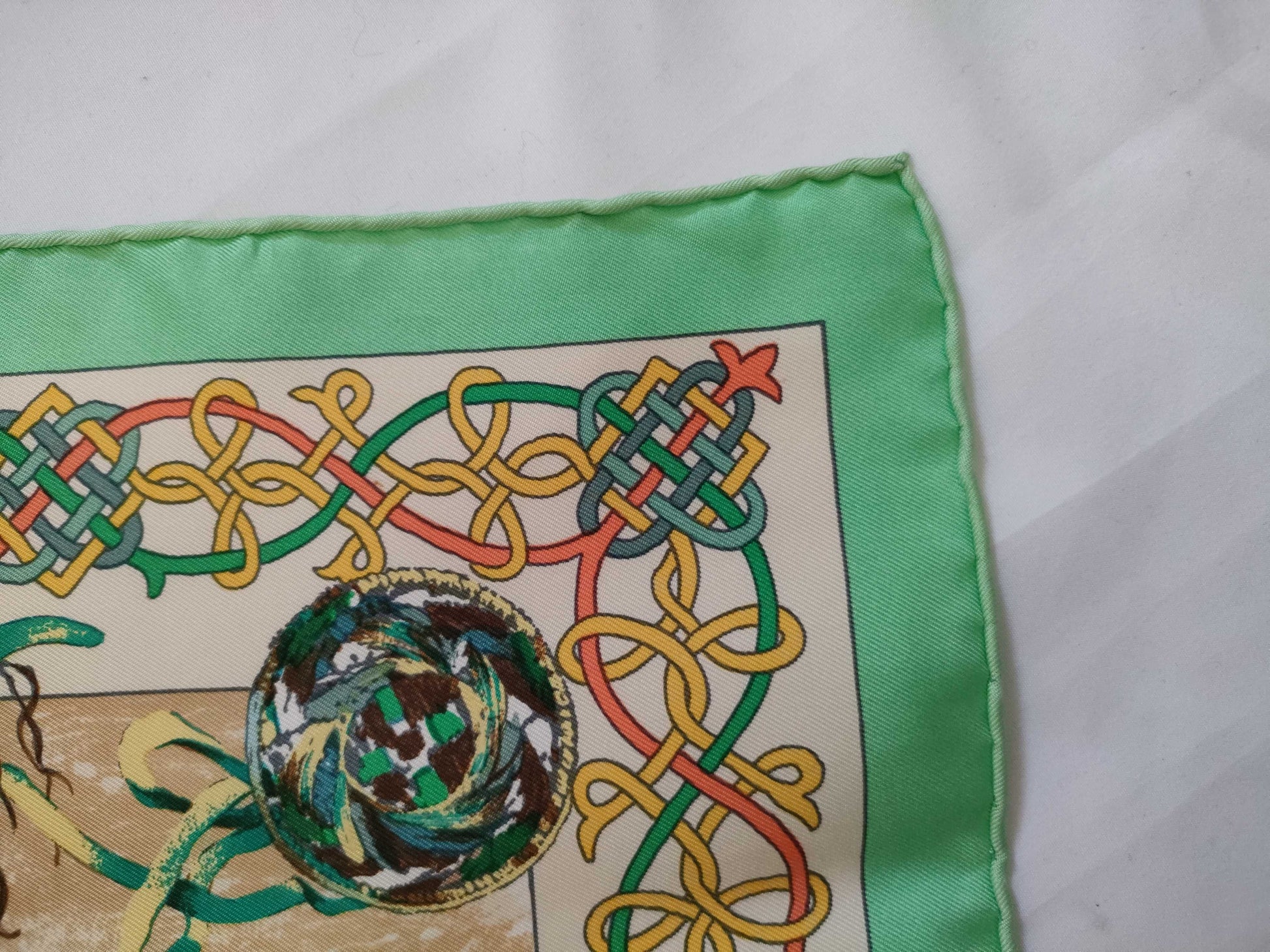 HERMES Carre 90 PLUMES DE LOUEST Silk Scarf Brown Other Accessories
