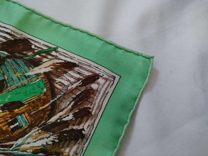 HERMES Carre 90 PLUMES DE LOUEST Silk Scarf Brown Other Accessories