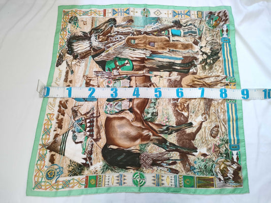 HERMES Carre 90 PLUMES DE LOUEST Silk Scarf Brown Other Accessories