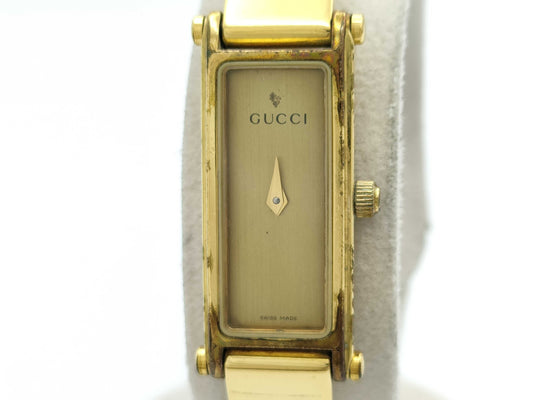 GUCCI 1500L 0636046 Quartz Gold Dial Women's Watch 