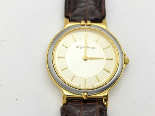 Yves Saint Laurent 2200-228481 1111777 Quartz Gold Dial Women's Watch 