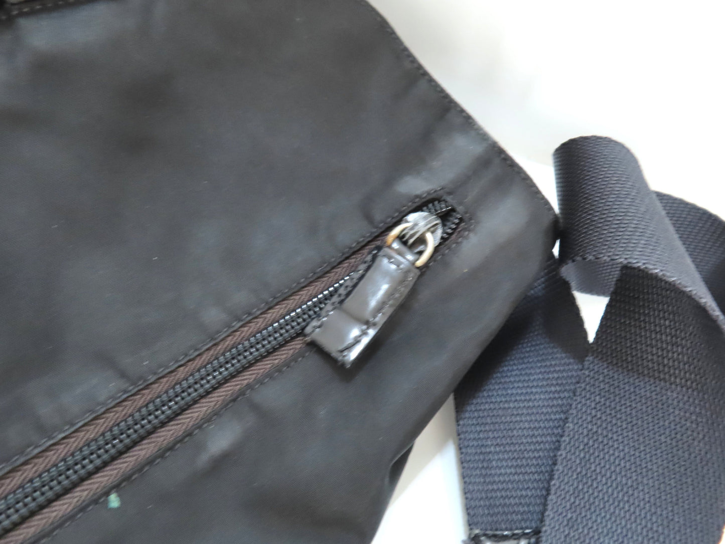 PRADA Prada Tessuto Shoulder Bag with Triangle Logo Plate, Black