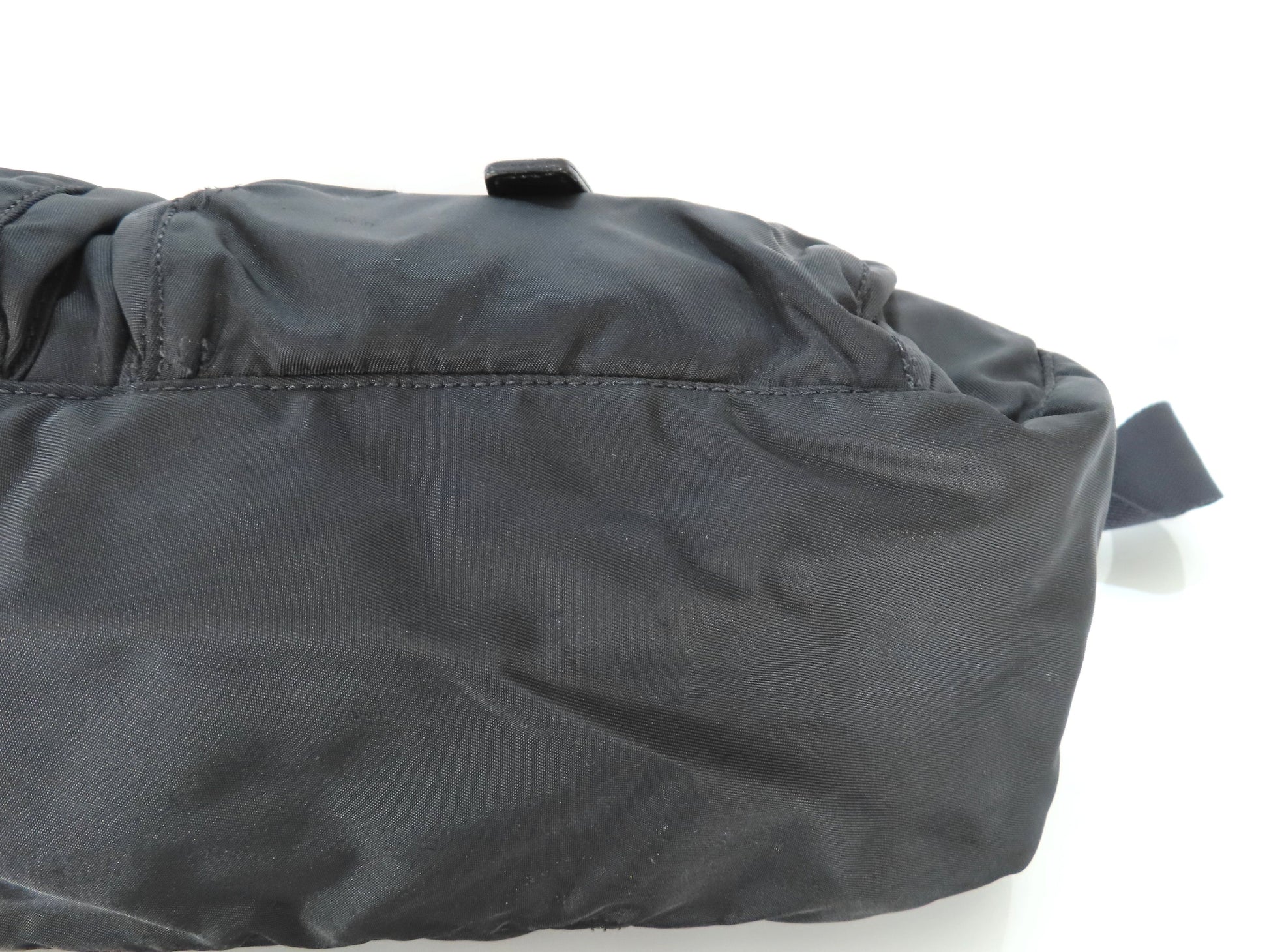PRADA Prada Tessuto Shoulder Bag with Triangle Logo Plate, Black