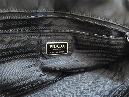 PRADA Prada Triangle Logo Tessuto Tote Bag Black Tote Bag
