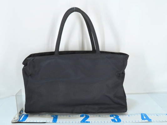 PRADA Prada Triangle Logo Tessuto Tote Bag Black Tote Bag