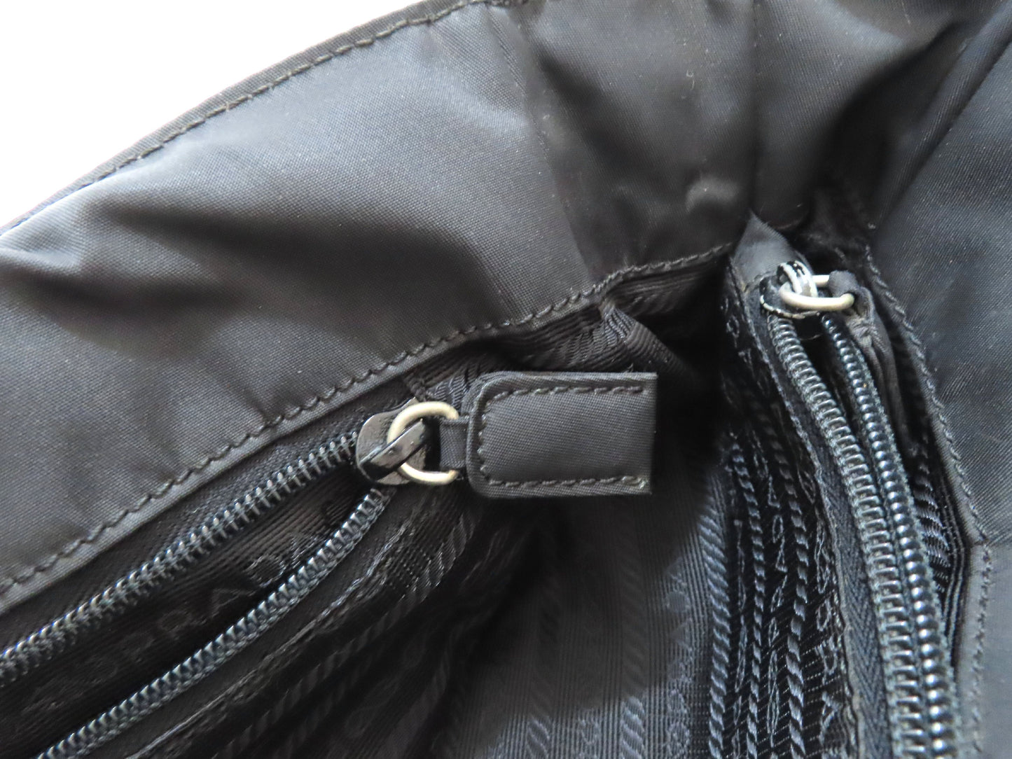 PRADA Prada Triangle Logo Tessuto Tote Bag Black Tote Bag