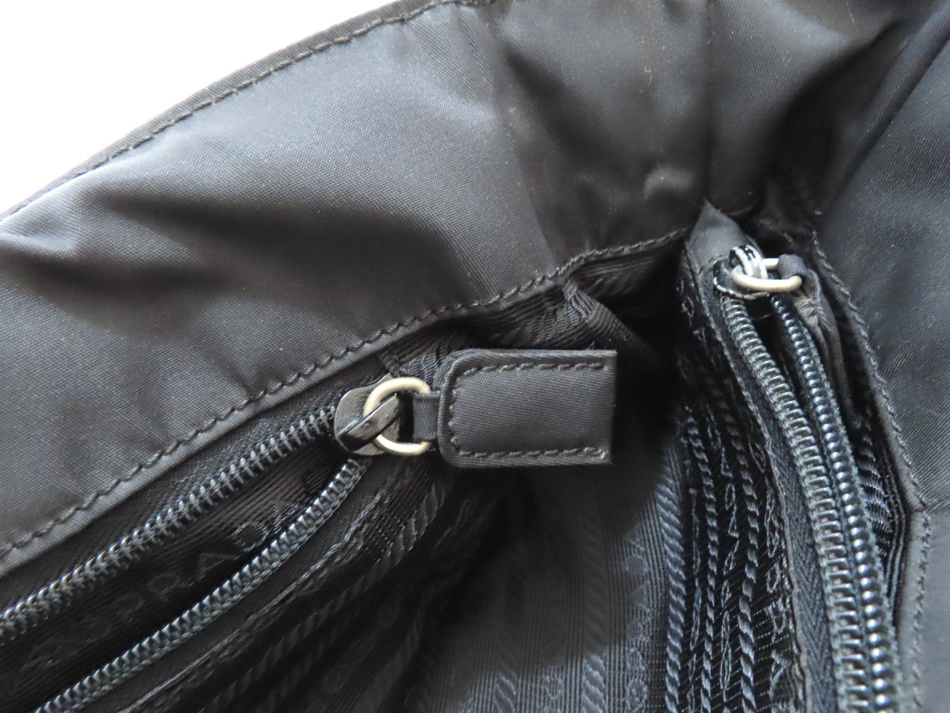 PRADA Prada Triangle Logo Tessuto Tote Bag Black Tote Bag