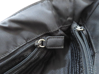 PRADA Prada Triangle Logo Tessuto Tote Bag Black Tote Bag