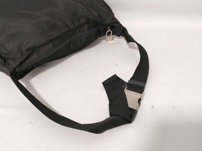 PRADA Nylon Prada Triangle Logo Plate Tessuto Body Bag Black Shoulder Bag