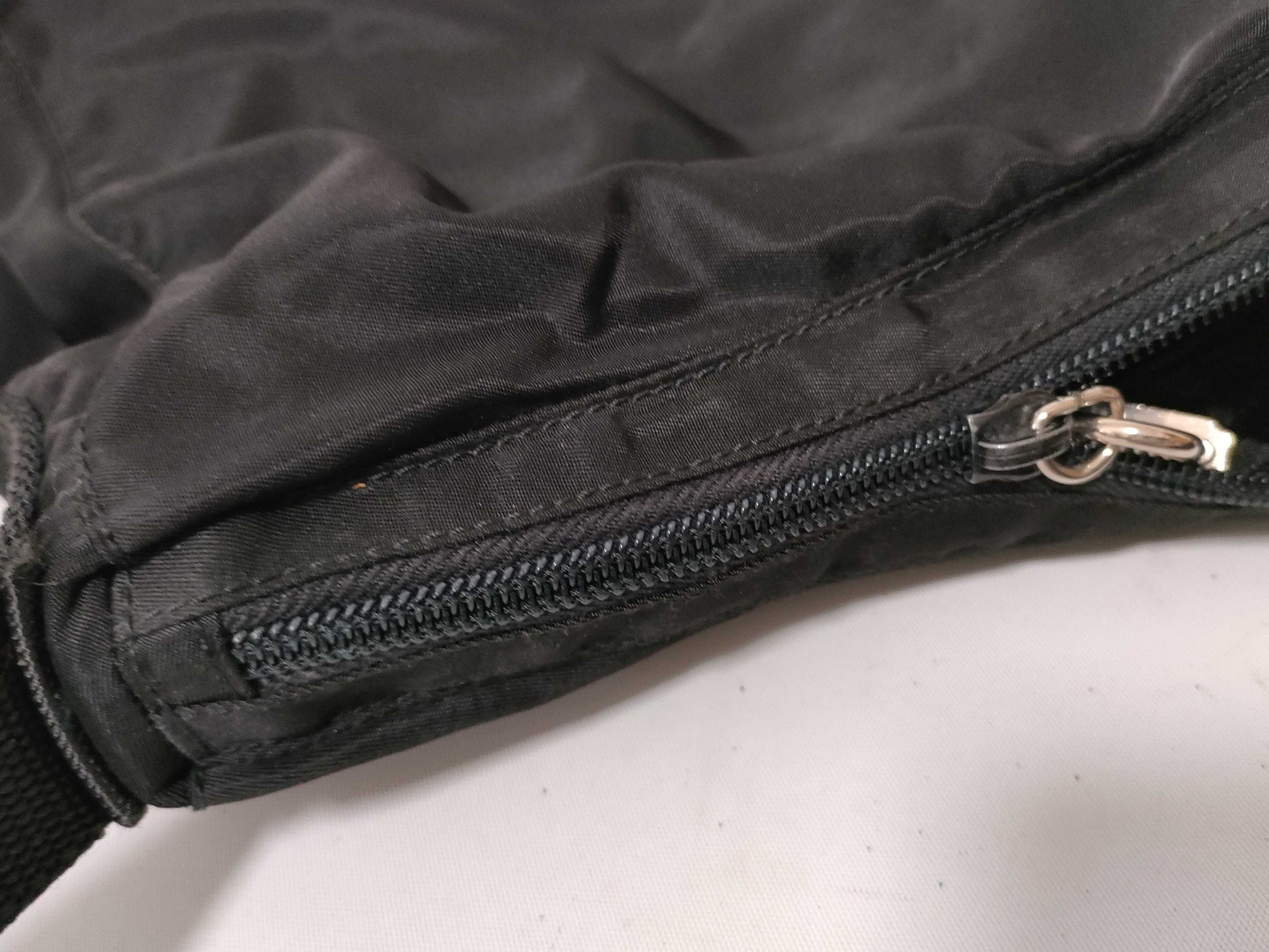 PRADA Nylon Prada Triangle Logo Plate Tessuto Body Bag Black Shoulder Bag