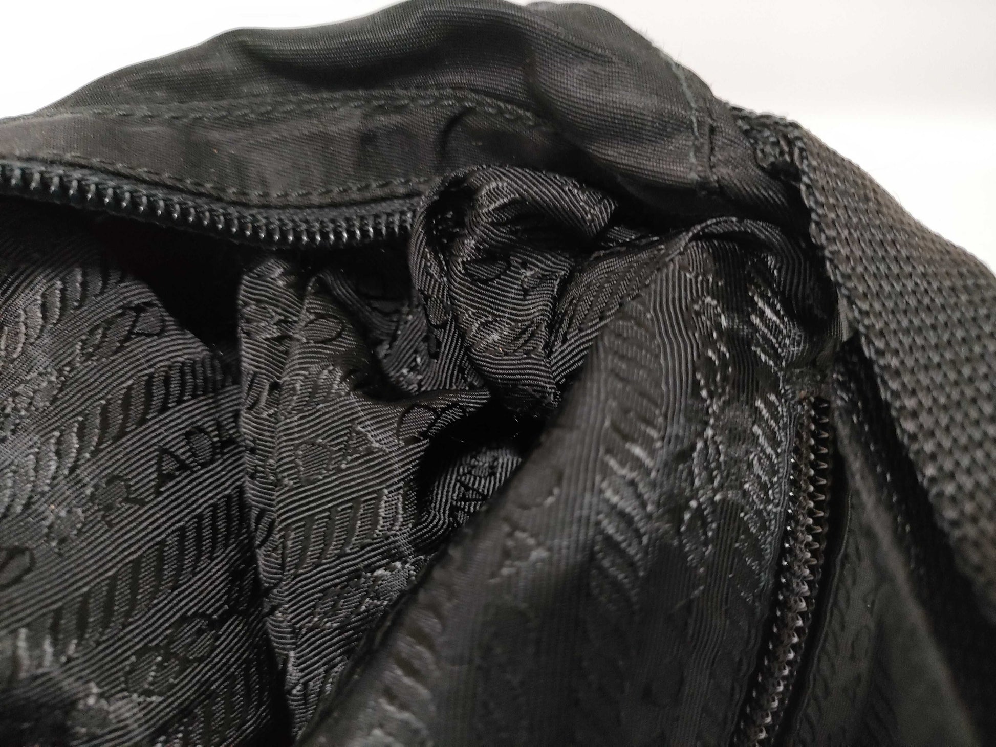 PRADA Nylon Prada Triangle Logo Plate Tessuto Body Bag Black Shoulder Bag