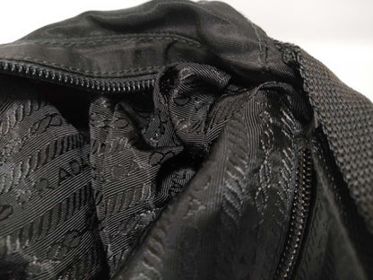 PRADA Nylon Prada Triangle Logo Plate Tessuto Body Bag Black Shoulder Bag