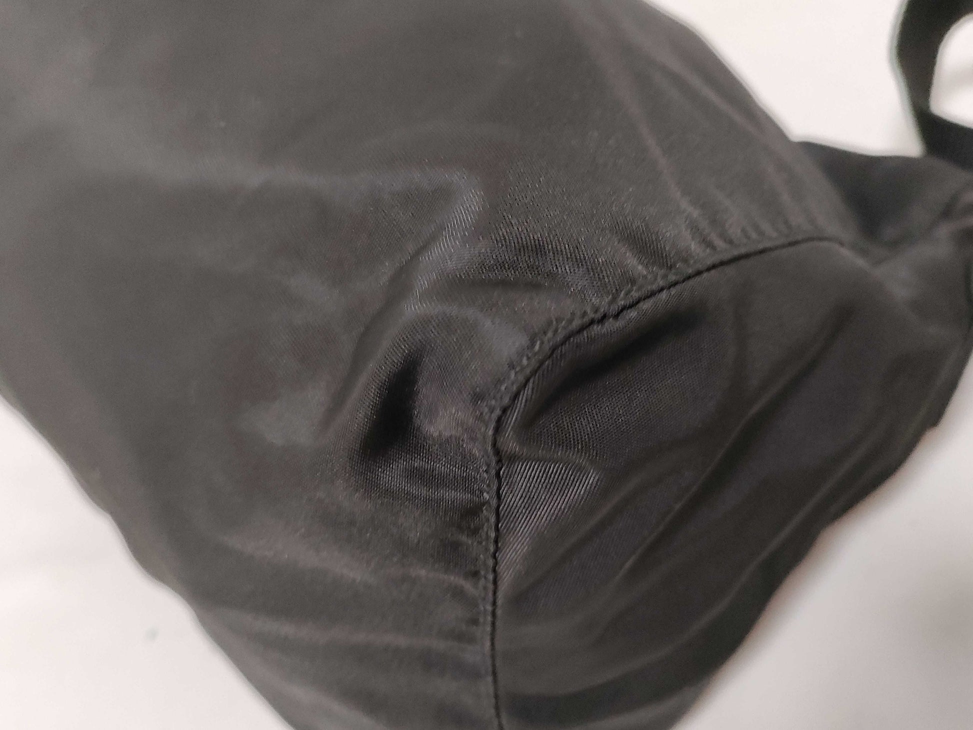 PRADA Nylon Prada Triangle Logo Plate Tessuto Body Bag Black Shoulder Bag